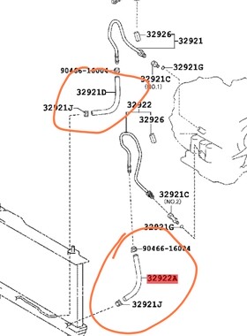 凯美瑞佳美波箱散热器油管 变速箱油冷却器进出油管胶管