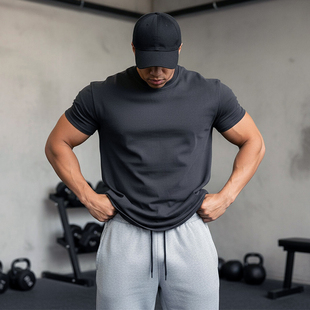 跑步器械训练T恤 男纯棉休闲圆领上衣美式 MCPW 肌肉运动健身短袖