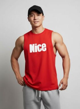 MCPW 夏季印花运动背心男坎肩休闲健身上衣训练无袖t恤240109B