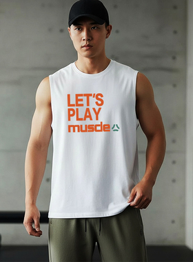 MCPW 健身无袖上衣透气运动背心男t恤夏季印花训练坎肩260107A