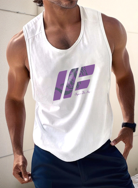 MCPW 印花坎肩夏季背心男上衣健身运动休闲马甲无袖t恤衫250417A