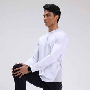 MCPW 健身服投篮训练骑行运动速干衣 弹力印花速干t恤男跑步长袖