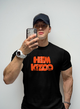 MCPW 高街印花短袖t恤美式潮牌圆领上衣休闲运动健身服250409C