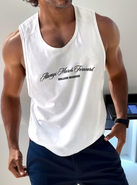MCPW 坎肩夏美式潮牌复古印花背心男运动休闲健身无袖t恤250830A