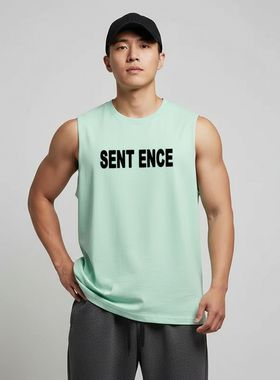 MCPW 无袖背心男休闲圆领坎肩潮牌夏季美式运动T恤上衣240108G