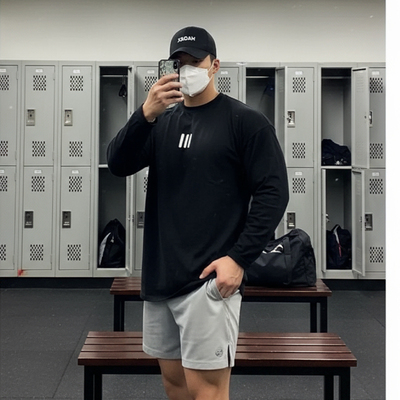 MCPW 圆领健身长袖t恤男ins简约宽松透气运动休闲打底衫240625A