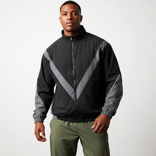 户外宽松上衣 美式 MCPW 拼接立领外套男运动休闲春秋夹克拉链开衫