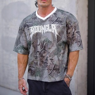 男运动健身休闲百搭宽松速干透气网眼短袖 T恤夏季 撞色美式 MCPW