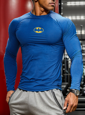 MCPW 上衣弹性速干秋冬跑步长袖紧身运动T恤训练健身服男230505G