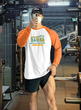 MCPW 长袖t恤秋季男宽松休闲圆领打底衫运动健身吸汗上衣250903A