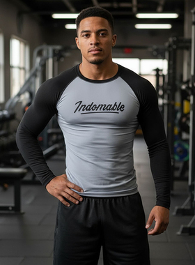 MCPW 加绒紧身衣运动T恤男长袖训练跑步高弹速干健身服231225B