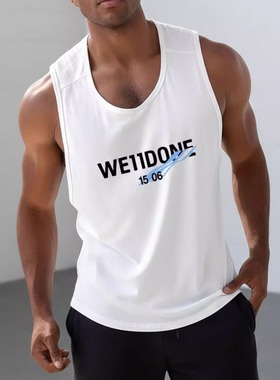 MCPW 潮男印花背心棉质无袖t恤运动休闲上衣吸汗健身服250515C