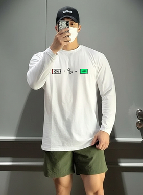 MCPW 宽松秋季运动健身长袖T恤男透气圆领美式训练上衣240305F