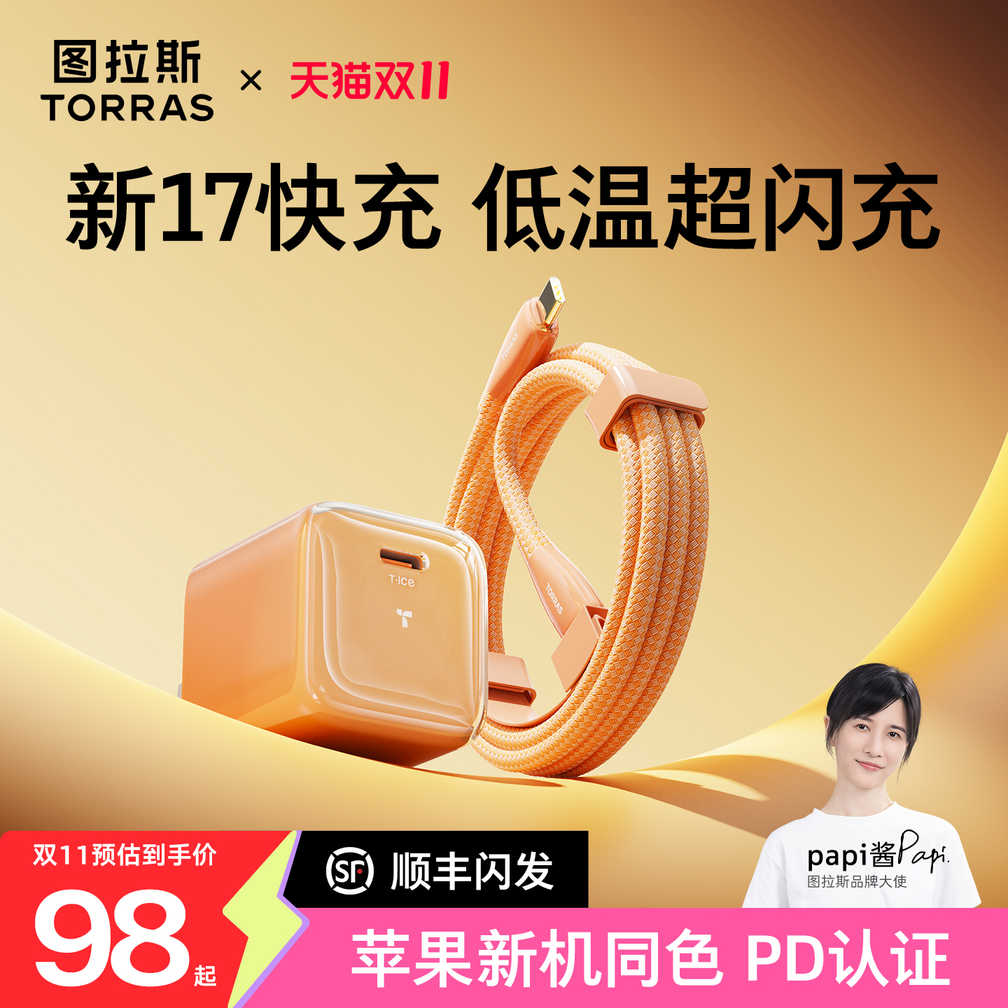 [新17快充]图拉斯小冰块充电器