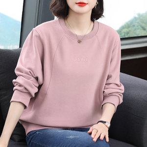 妈妈休闲卫衣女宽松大码百搭外穿2023年秋冬装新款中老年洋气上衣