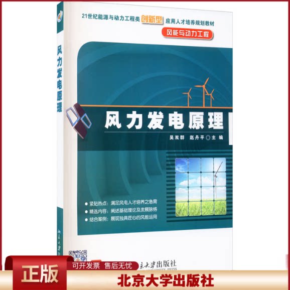 正版 风力发电原理 吴双群,赵丹平 北京大学出版社 9787301196311