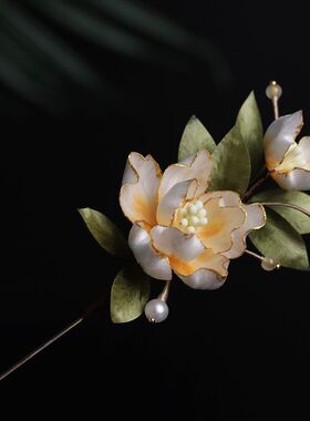非遗手工金丝芍药胸针