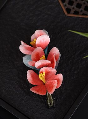 云裳手工非遗蚕丝绒花发夹新中式