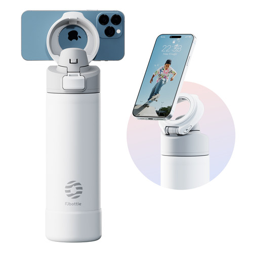 不锈钢磁吸保温杯手机支架水杯