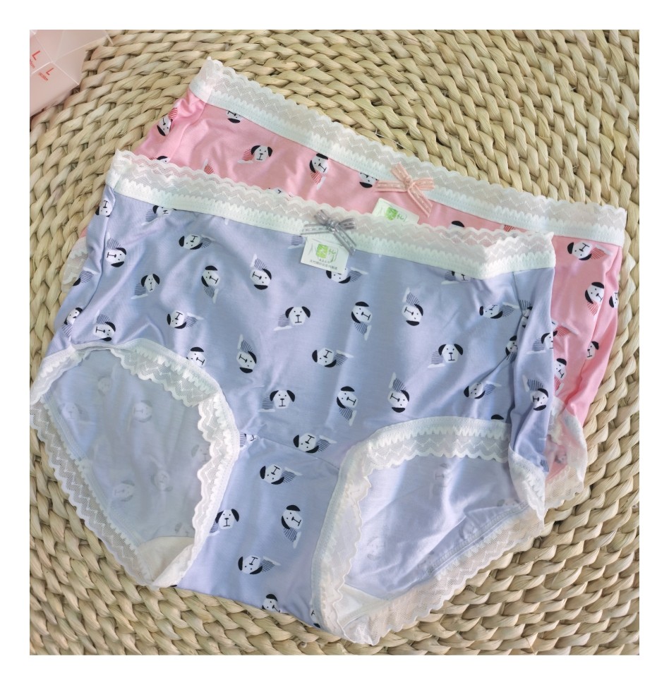 莎奴亚女士内裤中高腰蕾丝包臀艾草抗菌纯棉裆透气莫代尔三角短裤