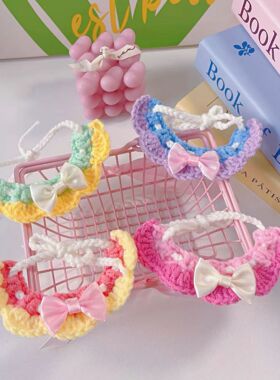 宠物小奶猫围脖棉花娃娃小围兜玩偶公仔衣服玩偶娃娃装饰口水巾