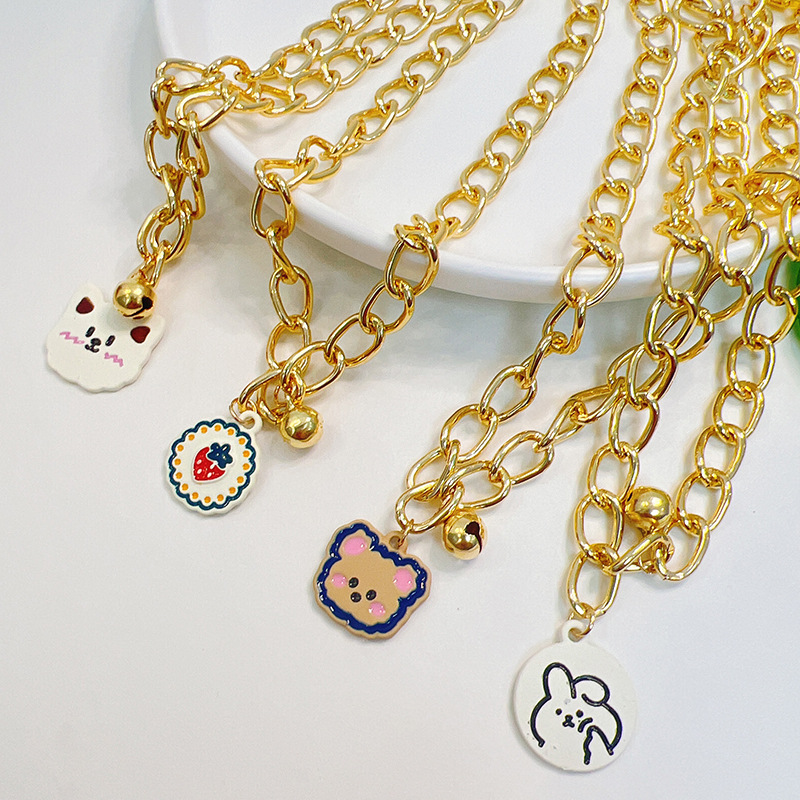 跨境 猫咪项链宠物项圈可爱卡通吊坠狗狗脖圈泰迪约克夏颈链饰品