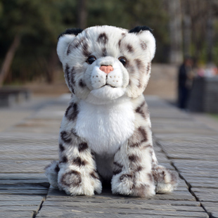 可爱小花豹毛绒玩具仿真雪豹公仔动物模型布娃娃送儿童女生日礼物