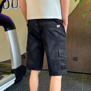 新款男生社会小伙工装裤  男士短裤印花时尚修身裤子1003-1A25P48图片