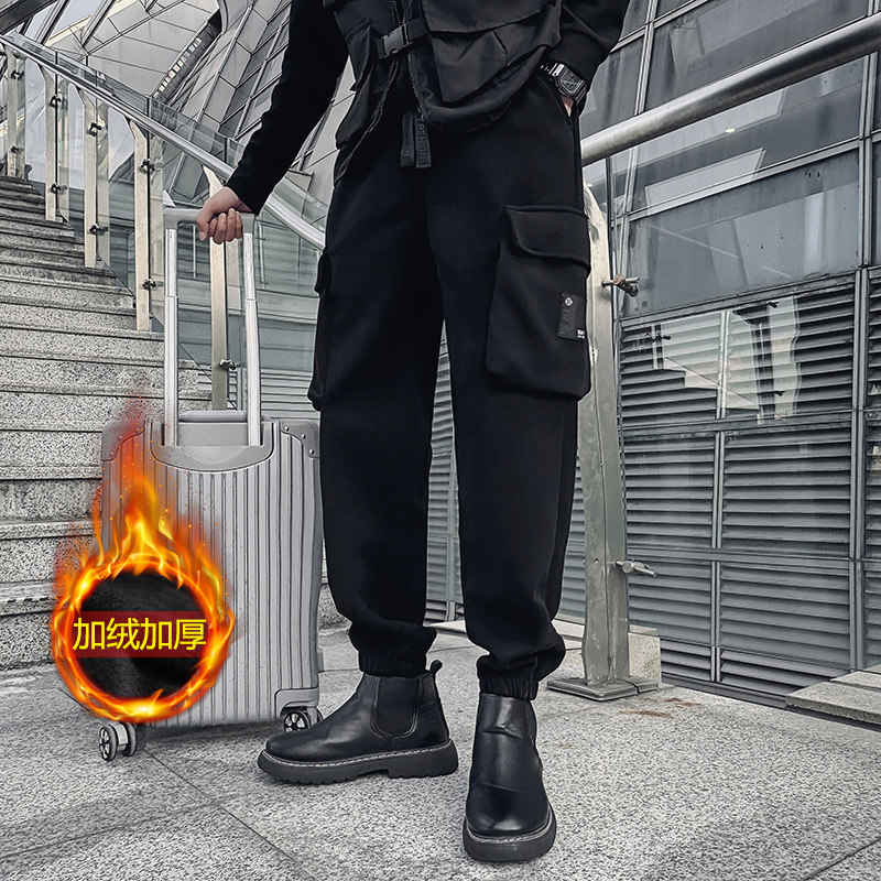 冬季加绒保暖男士修身运动裤男生小脚休闲长裤卫裤1003-1A75P68,男装休闲裤,星座1003-1