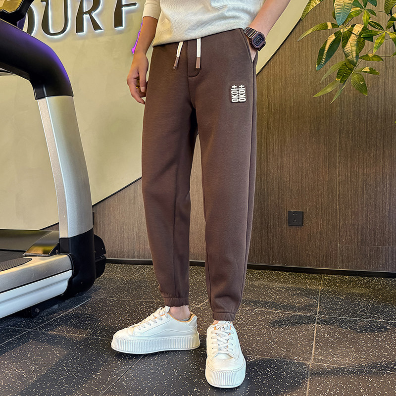 冬季加绒新款男生社会小伙运动裤男修身卫裤休闲裤1003-1A76P68,男装休闲裤,星座1003-1