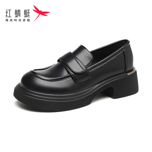 红蜻蜓复古英伦小皮鞋女款女鞋