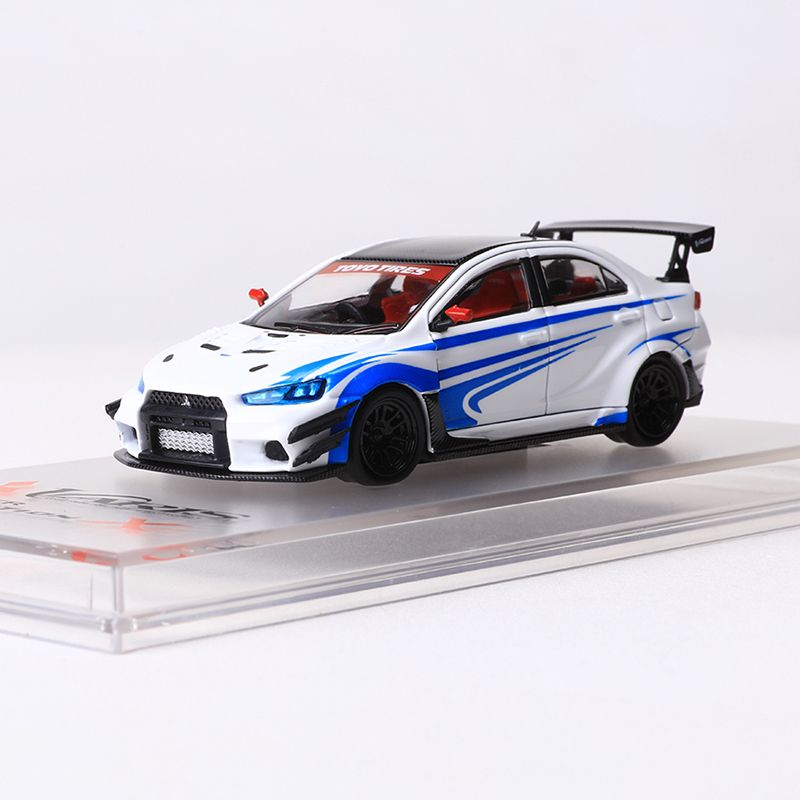 CM 1:64三菱蓝瑟EVO X 10代宽体改装版仿真合金汽车模型收藏
