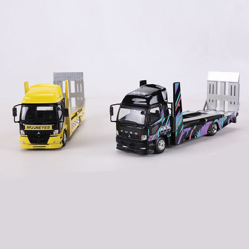 GCD 1:64三菱双层运输车拖车Mitsubishi卡车仿真合金汽车模型