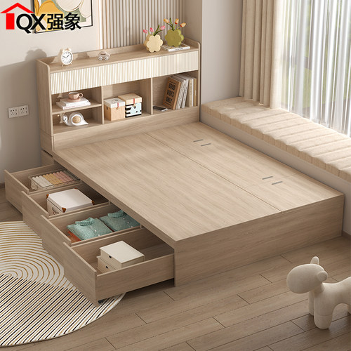 无床头榻榻米储物床床尾柜组合