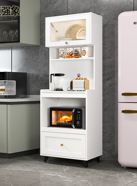 厨房置物架岩板餐边柜高柜一体靠墙现代简约微波炉柜子小户型G174