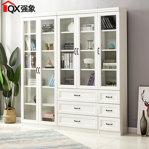 简欧风小户型玻璃柜子f-203书架