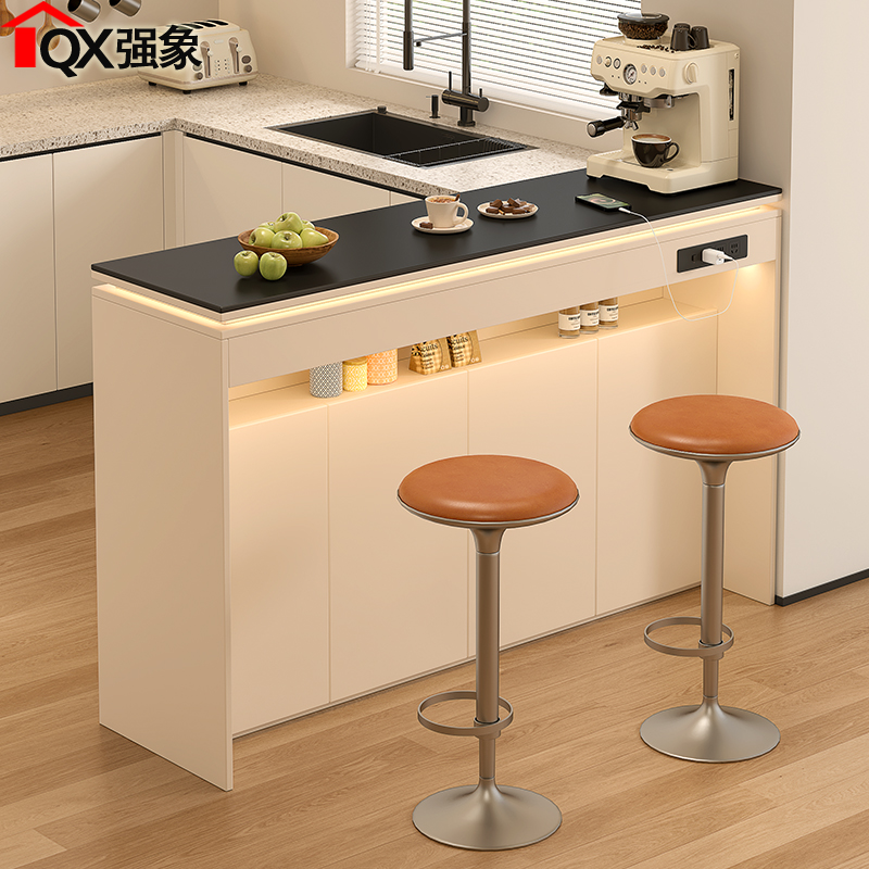 轻奢岩板岛台隔断柜吧台桌