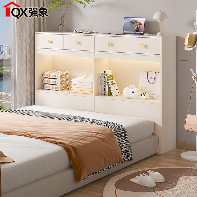 奶油风卧室主卧床尾柜床边窄夹缝置物柜子收纳储物抽屉柜书柜F51,住宅家具,斗柜,淘宝优惠券,粉丝福利购,淘宝优惠卷