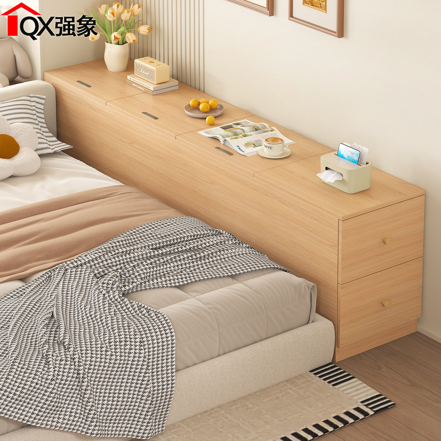 卧室长条床边柜靠墙柜子床头床尾夹缝柜榻榻米缝隙柜收纳置物柜C5,住宅家具,床头柜,淘宝优惠券,粉丝福利购,淘宝优惠卷