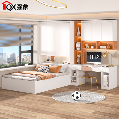 榻榻米床衣柜书桌一体卧室套装组合定制小户型多功能储物床TT6