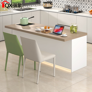 带电磁炉岛台餐桌一体开放式厨房置物料理操作台吧台桌小户型E50