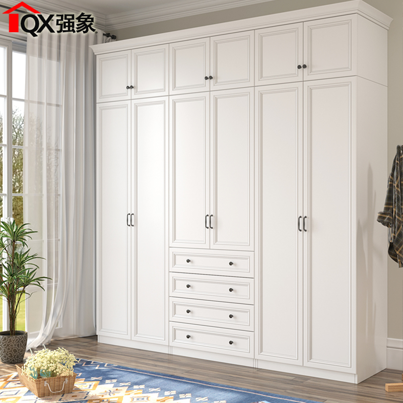 简欧风多功能成品平开门卧室衣柜