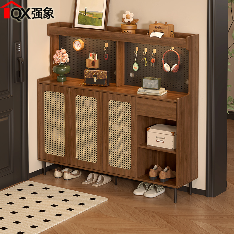 中古风藤编大容量鞋柜