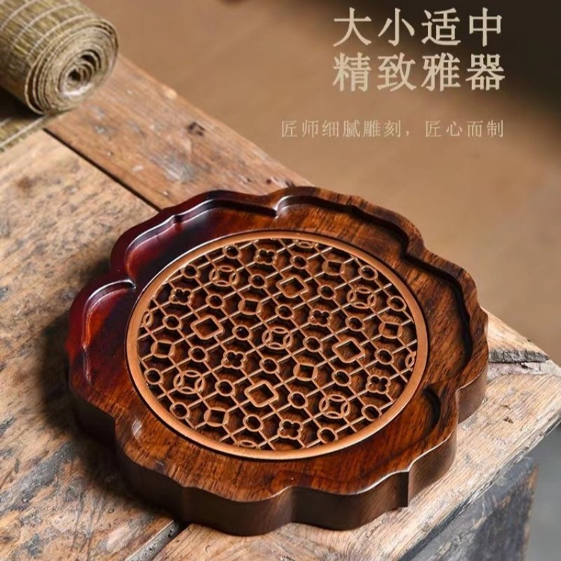 电木壶承黑檀木茶壶底座紫砂壶隔热养护垫托茶干泡台壶架茶具配件图片
