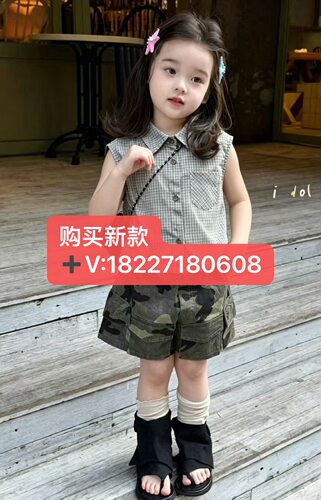 IDOLNiNi 女童2025年夏季新款纯棉工装套装