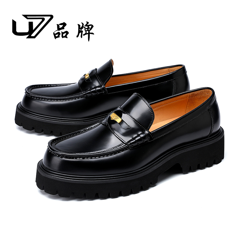 U7品牌男鞋 头层牛皮 2025新款高端透气轻奢时尚百搭休闲商务皮鞋