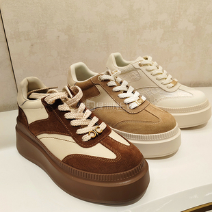 2025春季 KA64214 新款 板鞋 厚底显高系带时尚 KISSCAT接吻猫女鞋