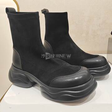 2024冬季新款厚底增高弹力靴