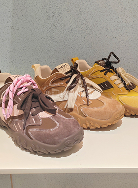 索菲娅女鞋2025春夏商场发系带平底复古舒适厚底德训鞋SFD3112426