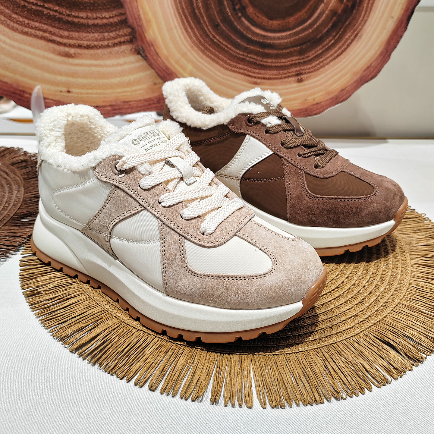 COMELY康莉女鞋2025冬季新款保暖绒里系带休闲百搭德训鞋KLB58830
